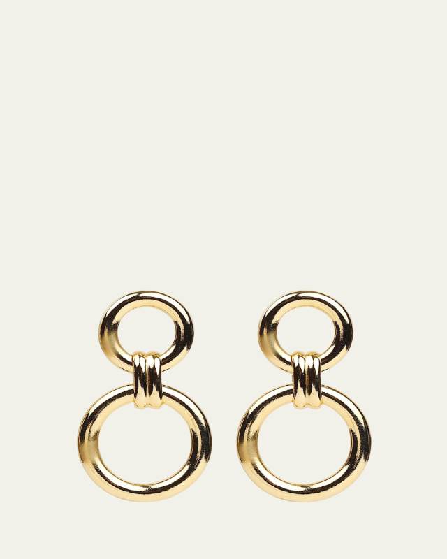 Circle Post and Drop Earrings